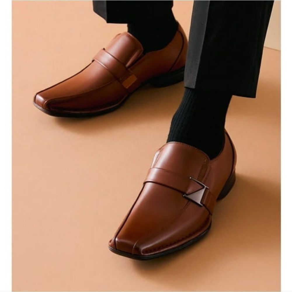(84-4449)  Bruno Marc Men Oxfords Fashion Square Toe Shoes Slip On Loafer Sz 10.